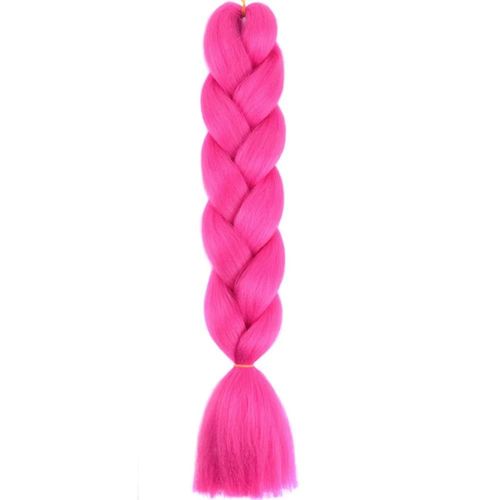 Extensions De Tresses Synthétiques Jumbo Box Braids De 61 Cm Pour Enfants, Tresses À Faire Soi-Même, Roses, Violettes Et Jaunes
