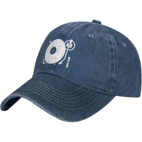 Casque D'enregistrement Disque Plateau Disque Dj Chapeau Réglable Cowboy Casquette De Baseball Pour Hommes Femmes Casquette De Camionneur