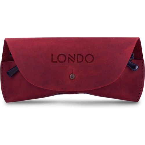 Genuine Leather Eyeglass Case With Button Closure