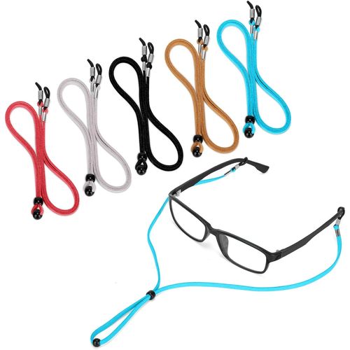 Lot De 5 Sangles De Lunettes En Cuir De Qualité Supérieure, Réglables Et Antidérapantes, Pour Homme Et Femme, Avec 2 Cadeaux Gratuits
