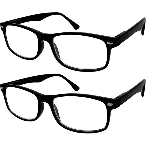 Lunettes De Lecture - [Pack 2 Unités] Dioptrie +2.50 Monture Noir Mat Femme Homme Unisexe Loupes De Vue De Repos De Près Ordinateur Travail Branches Charnières À Ressort