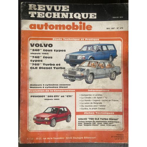 Revue Technique Volvo 240 - Volvo 740 - Volvo 760 Turbo Et Turbo Diesel Gle