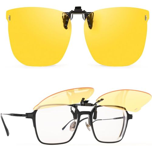 Lunettes De Soleil Clipsables Rondes Polarisées - Montures Antireflets Rabattables Sur Lunettes De Vue Avec Étui À Verres, Protection Uv Pour La Conduite, Pour Femmes Et Hommes