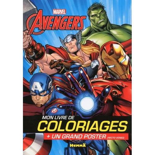 Mon Livre De Coloriages Marvel Avengers - + Un Grand Poster (Recto Verso)