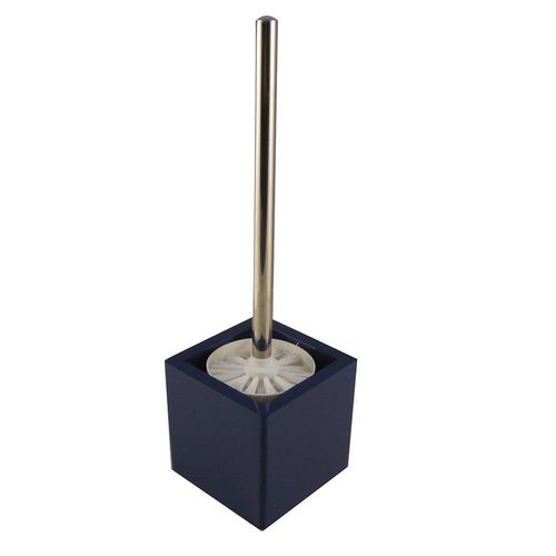 Pot avec balai pour wc en MDF - Bleu foncé