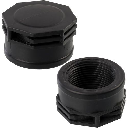 Lot de 2 Bouchons femelles 1 1/4"" à visser pour tuyau d'arrosage système goutte à goutte - pression max 10 bars - en polyéthylène - raccord circuit capuchon irrigation