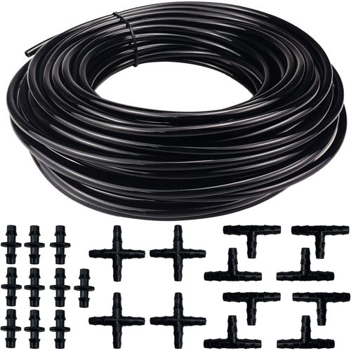Tuyau d'arrosage en PVC de 20 mètres avec 22 connecteurs de tuyau pour jardin, serre, balcon