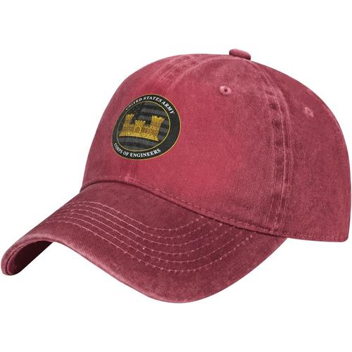 Casquette De Baseball En Denim Usace Du Corps Des Ingénieurs De L'armée, Chapeau De Cowboy Réglable