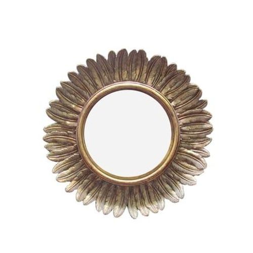 Drawer - Plume - Miroir soleil ø22 cm  - Jaune