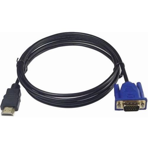 Câble HDMI High Speed Connecteur HDMI vers VGA 2 m Plaque OR Noir