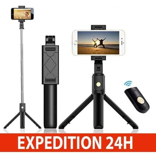 Perche À Selfie Stick Trépied Mobile Bluetooth Extensible 3 En 1