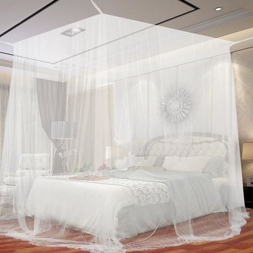 Zilong Moustiquaire Baldaquin Pour Lits Simples Et Doubles, 4 Côtés Ouverts 190*210*240cm Grand Moustiquaire En Polyester Décorative