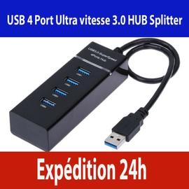 Hub USB Atolla hub usb 3. 0 multiprise, multi 4 ports usb multiple ultra  fin avec voyants de commutateurs d'alimentation individuels