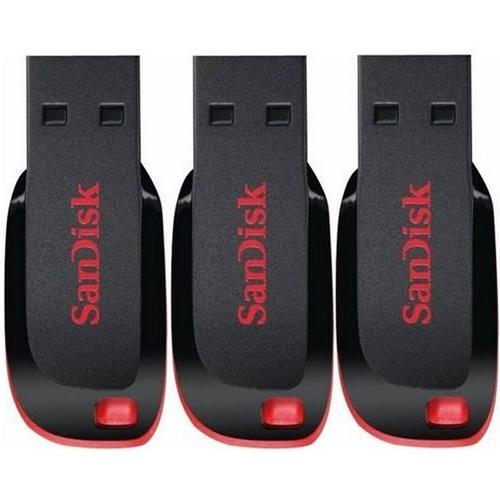 3 x SanDisk Cruzer Blade clé USB 16 Go (paquet de trois)