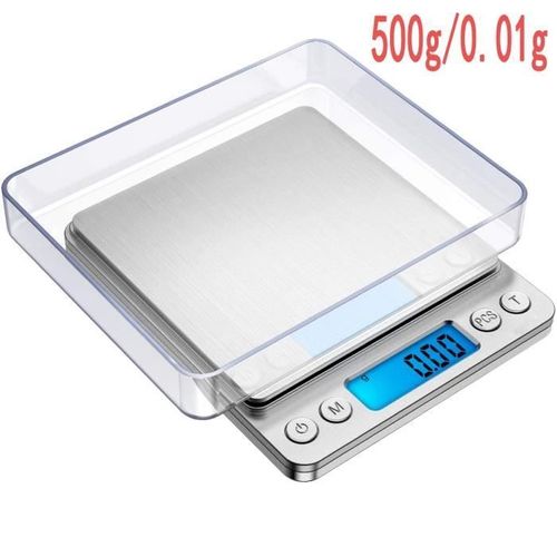 Balance De Cuisine De Précision - 500g / 0.01g - Fonction Tare Et Compte - 2 Plateaux - Marque Mingmei