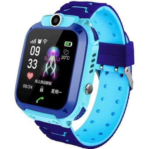 Enfants Montre Intelligent,Montre Enfant Tracker Ip67 Étanche Téléphone Montre Connectée Enfant Fille Garçon Sos Smart Watches Bleu