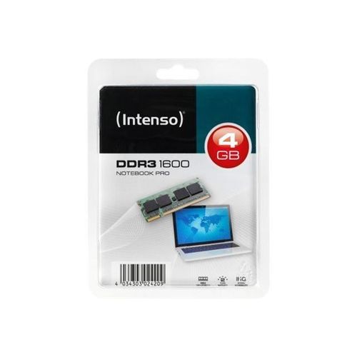 Intenso Notebook Pro DDR3 4 Go SO DIMM 204 broches 1600 MHz - PC3-12800 CL11 1.5 V mémoire sans tampon non ECC