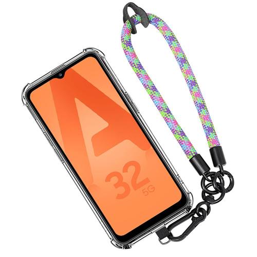 Coque Bracelet Pour Samsung Galaxy A32 5g, Protection Antichoc Avec Bracelet Détachable Multicolore - Booling