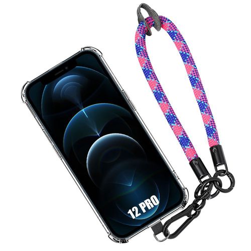 Coque Bracelet Pour Iphone 12 Pro, Protection Transparente Antichoc Avec Bracelet Amovible Multicolore - Booling