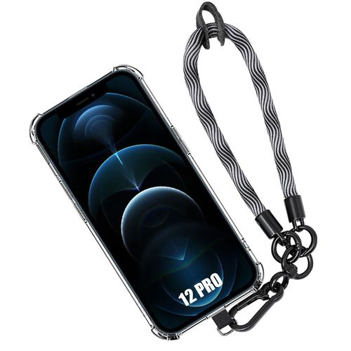 Coque Pour Iphone 12 Pro, Protection Anti-Rayures Transparente Avec Bracelet Gris - Booling