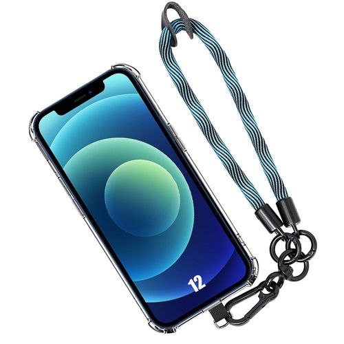 Coque Pour Iphone 12, Antichoc Anti-Rayures Avec Bracelet Démontable Bleu - Booling