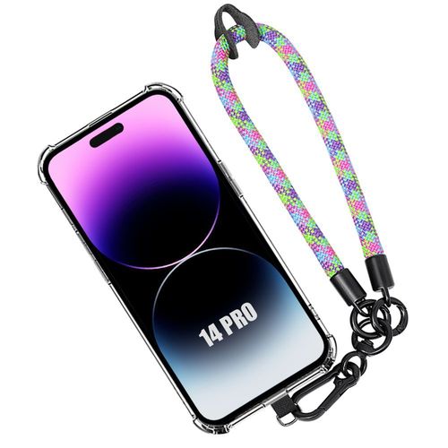 Coque Pour Iphone 14 Pro, Protection Souple Avec Dragonne Robuste Multicolore - Booling
