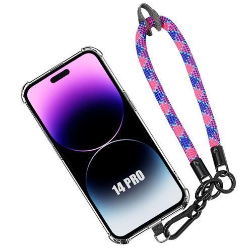 Coque Bracelet Pour Iphone 14 Pro, Protection Antichoc Renforcée Avec Bracelet Détachable Multicolore - Booling