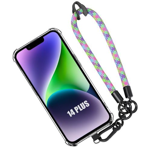 Coque Pour Iphone 14 Plus, Antichoc Anti-Rayures Avec Dragonne Détachable Multicolore - Booling