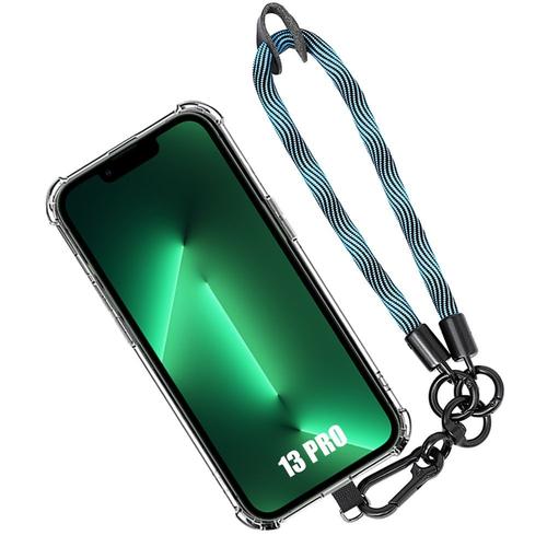 Coque Pour Iphone 13 Pro, Antichoc Anti-Rayures Avec Bracelet Démontable Bleu - Booling