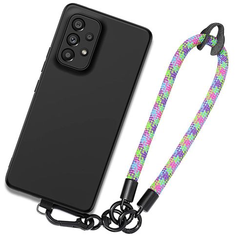 Coque Pour Samsung Galaxy A52 4g/5g A52s 5g, Noir Antichoc Anti-Rayures Avec Bracelet Démontable Multicolore - Booling