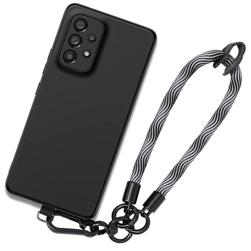 Coque Bracelet Pour Samsung Galaxy A52 4g/5g A52s 5g, Noir Antichoc Anti-Rayures Avec Bracelet Amovible Gris - Booling