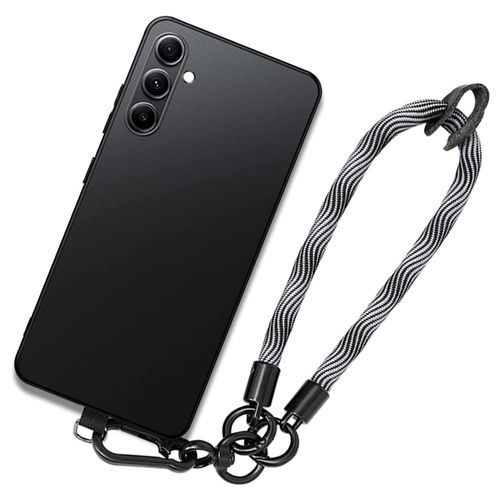 Coque Bracelet Pour Samsung Galaxy A54 5g, Noir Silicone Anti-Rayures Avec Bracelet Gris - Booling