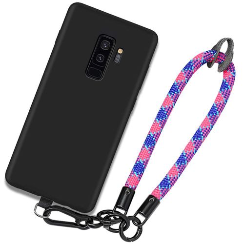 Coque Pour Samsung Galaxy S9 Plus (S9+), Silicone Anti-Rayures Noir Avec Bracelet Amovible Multicolore - Booling