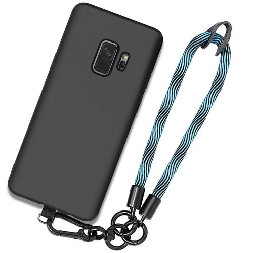 Coque Bracelet Pour Samsung Galaxy S9, Silicone Noir Antichoc Anti-Rayures Avec Bracelet Détachable Bleu - Booling