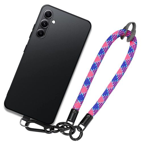 Coque Bracelet Pour Samsung Galaxy A54 5g, Protection Noire Antichoc Avec Bracelet Détachable Multicolore - Booling