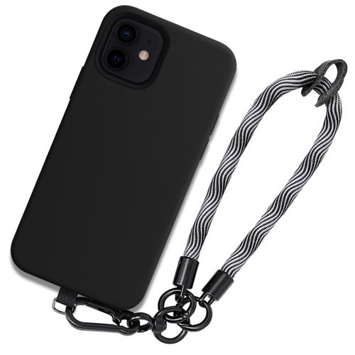 Coque Bracelet Pour Iphone 12, Protection Noir Antichoc Avec Bracelet Robuste Démontable Gris - Booling