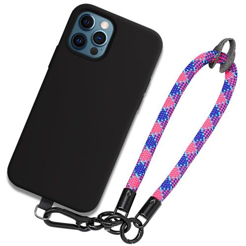 Coque Pour Iphone 12 Pro, Noir Antichoc Anti-Rayures Avec Bracelet Démontable Multicolore - Booling