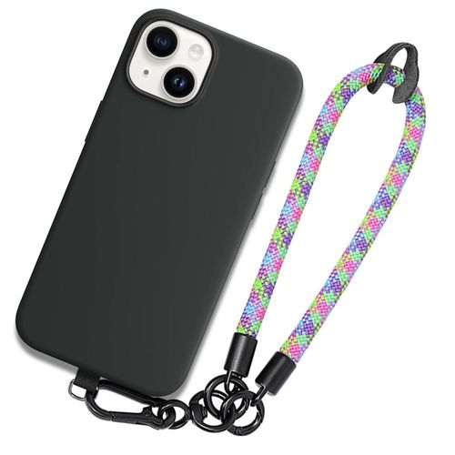 Coque Pour Iphone 14 Plus, Noir Protection Souple Avec Dragonne Robuste Multicolore - Booling