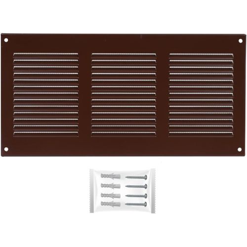 Grille Aeration Brun 300x150mm avec Moustiquaire ¿ Evacuation Caches Tuyau Ventilateur ¿ d'Extraction Ventialtion ¿ Exterieur Interieur ¿ Gaine Cache Extracteur d'air VMC ¿ Climatiseur Seche