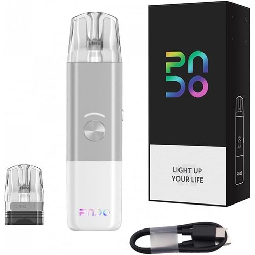 Pod Mod PADO Cigarette électronique Kit 2pz 3,0ml Pod 0.6ohm e 1.2 ohm1000mah Batterie 22W Vape Pen Kit de démarrage sans e-liquide sans nicotine (Argent_gris)