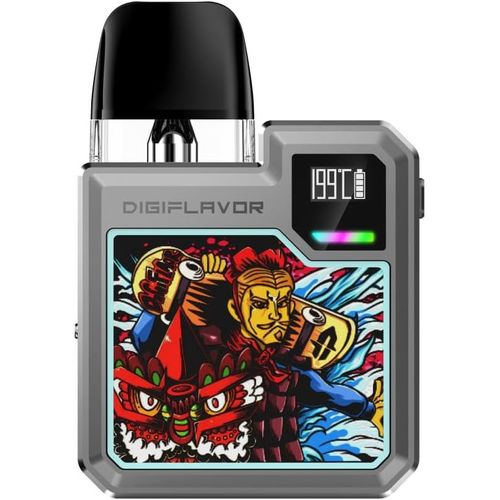 Geek'Vape Digi Q Kit 307¿ 25 W Vape 1000mAh Batterie adaptée 2 ML Cartouche Q Pod 0,6/1,2 ohm MTL tirage automatique Cigarette électronique vaporisateur (Guerrier Gris) - No Nicotine