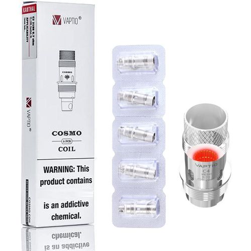 5Pcs Évaporateurs Cosmo Coil Fitted Cosmo/Tyro/Tyro Nano/Cosmo Plus Kit avec résistance 0.7ohm Mesh Coil No E Liquid No Nicotine (Cosmo C4 Coil)