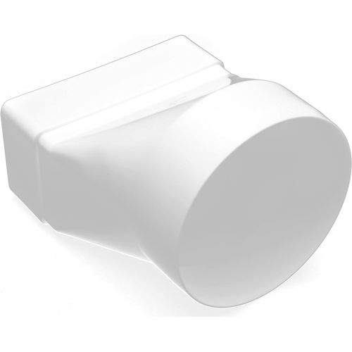 Raccord de ventilation droit 100 mm de diamètre sur 55 x 110 mm - Raccord de tuyau en PVC - Tube rond sur élément carré plat blanc