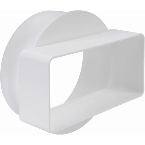 Raccordement plat rectangulaire raccourci 110 x 55 mm pour tuyaux ronds Ø 100 mm Système de ventilation Chauffage refroidissement Élément de ventilation pour espace limité