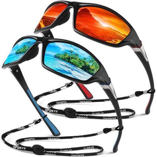 Lunettes De Soleil Polarisées Pour Homme Femme,Sportives Lunettes De Conduite Pêche Vélo Anti-Uv Lunettes De Soleil
