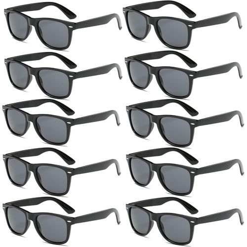 Lot Lunettes De Soleil Noir Rectangulaire Vintage Lunettes De Fête Fantaisie Lunette Noir Pour Hommes Femmes,10 Pack