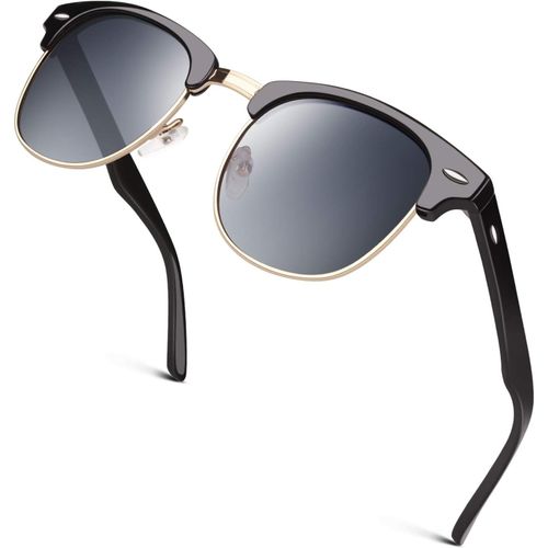 Lunettes De Soleil Homme Femme Polarisées Retro Demi-Cerclées Demi-Monture Protection Uv400 Gqo6