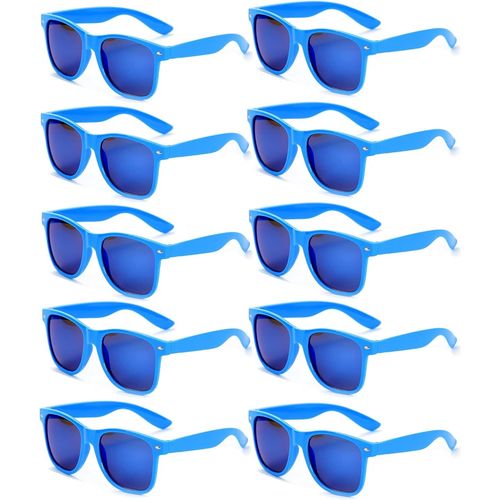 Lot De Lunettes De Soleil Couleur Pour Femmes Hommes Lunettes De Soleil Miroir Lunettes Fluo Fantaisie Pack De Fete(10 Pack Bleu)