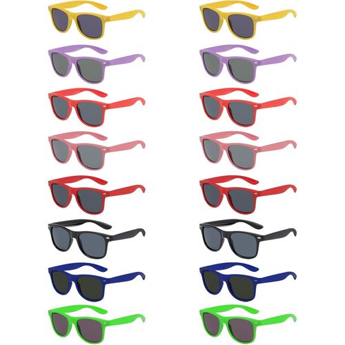 Lunettes De Soleil Couleurs Fluo Party (16 Pcs), Lunettes De Soleil Fluo Pour Enfants & Adultes, Cadeau Amusant Pour Fête D'anniversaire, Fêtes Piscine & Plage, Anniversaire & Mariages