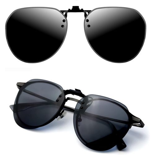 Clip Lunettes De Soleil Polarisées, Relevable Et Ultra Léger, Surlunettes De Soleil, Clip Solaire, Homme, Femme, 100% Anti-Uv, Certifié Ce